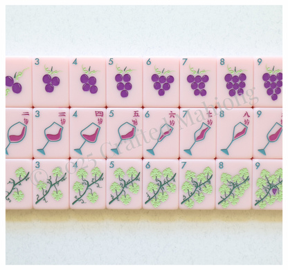 The Wine Collection in Rosé | Designer American Mahjong Set