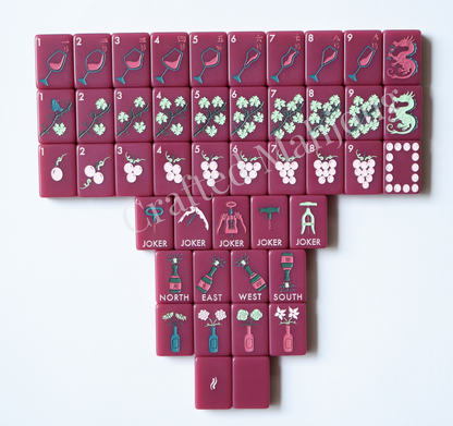 The Wine Collection in Cabernet | Designer American Mahjong Set