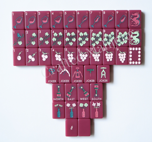 The Wine Collection in Cabernet | Designer American Mahjong Set