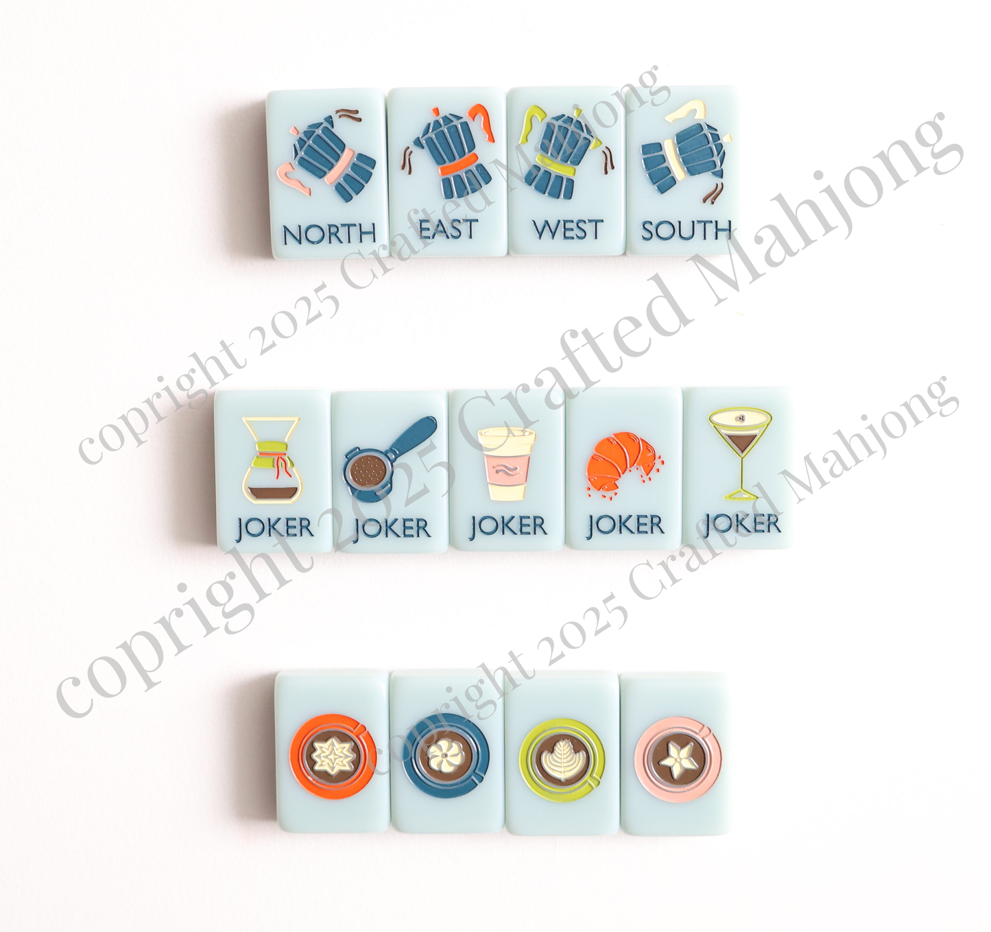 The Coffee Collection in Daybreak | Designer American Mahjong Set