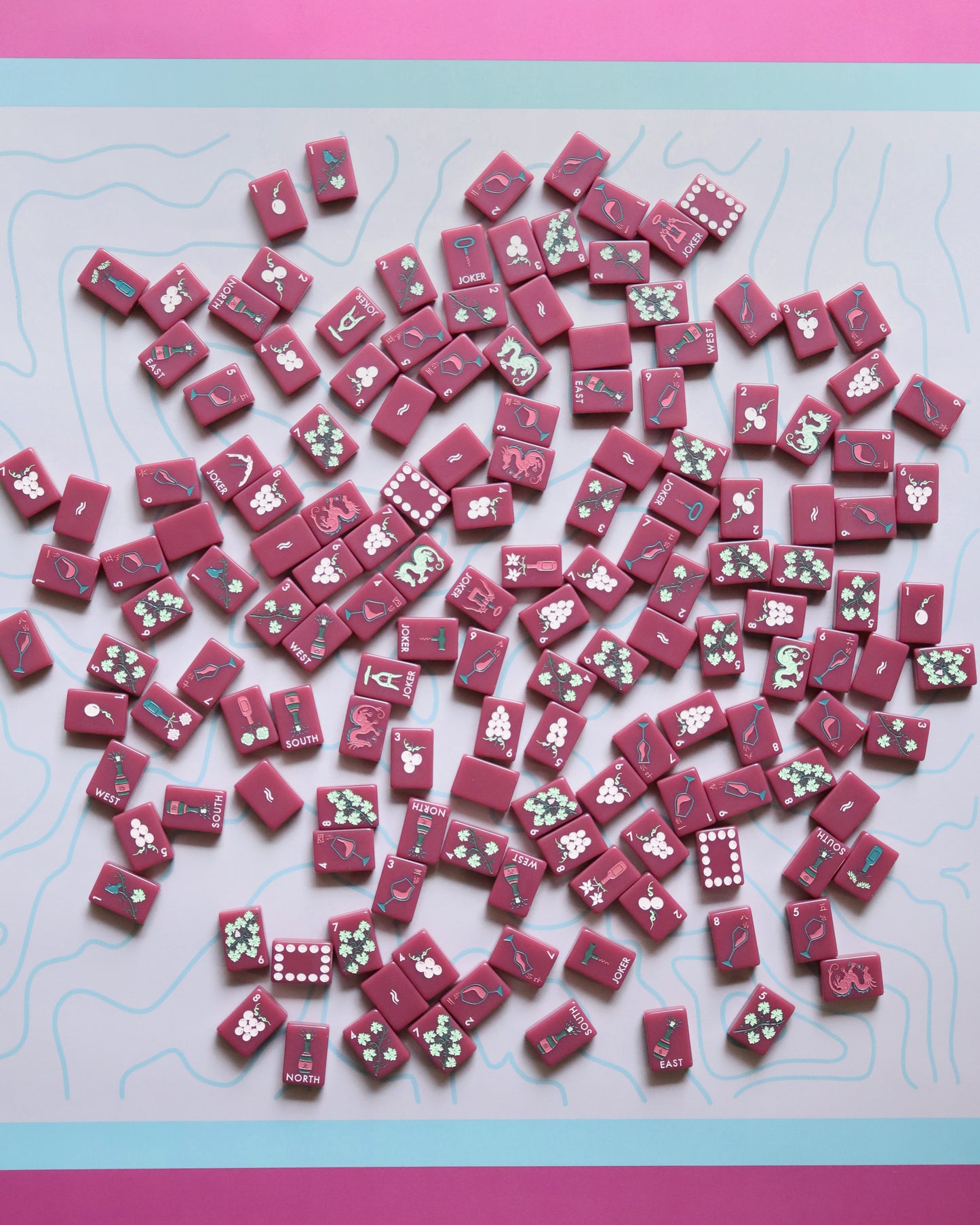 The Wine Collection in Cabernet | Designer American Mahjong Set