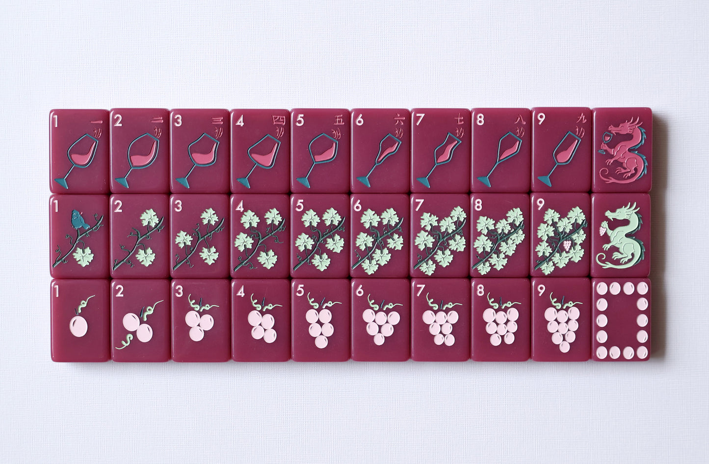 The Wine Collection in Cabernet | Designer American Mahjong Set