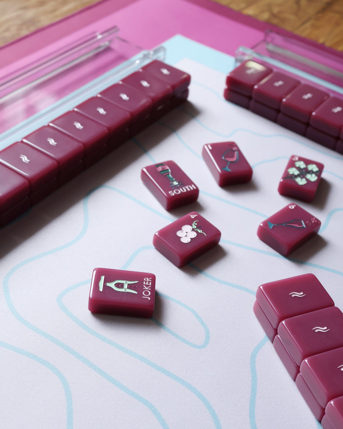 The Wine Collection in Cabernet | Designer American Mahjong Set