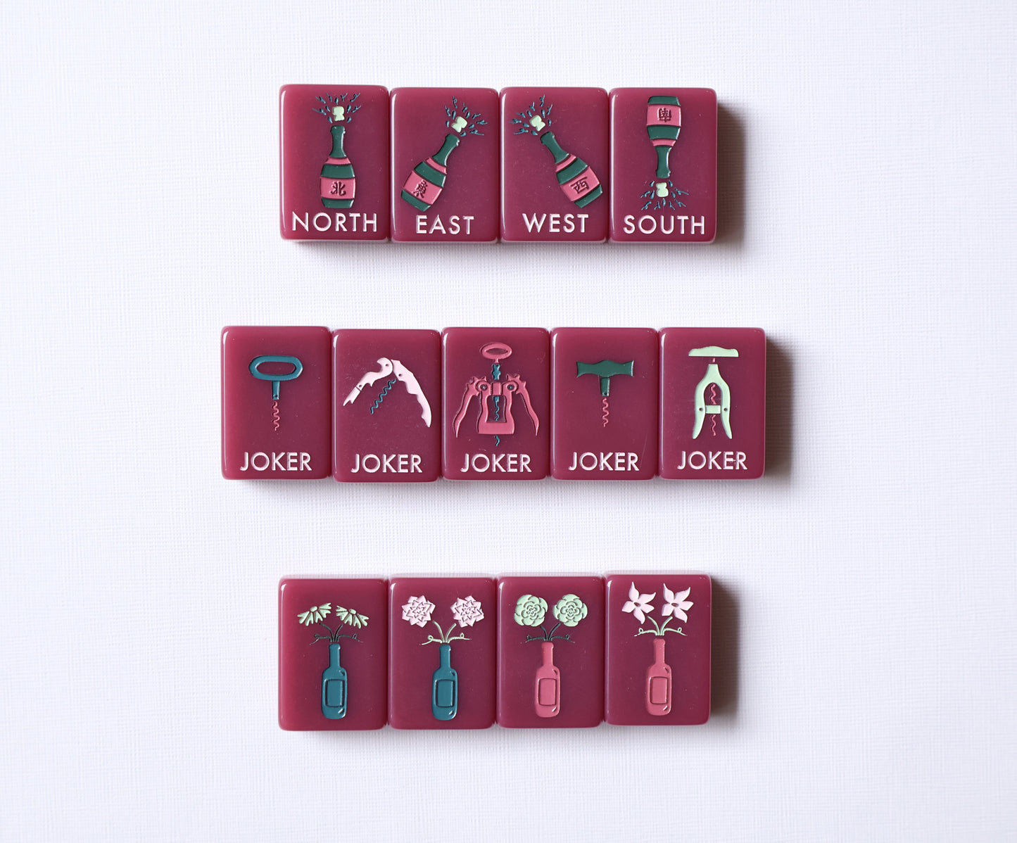 The Wine Collection in Cabernet | Designer American Mahjong Set