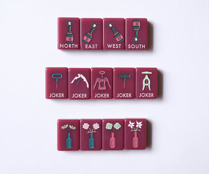 The Wine Collection in Cabernet | Designer American Mahjong Set
