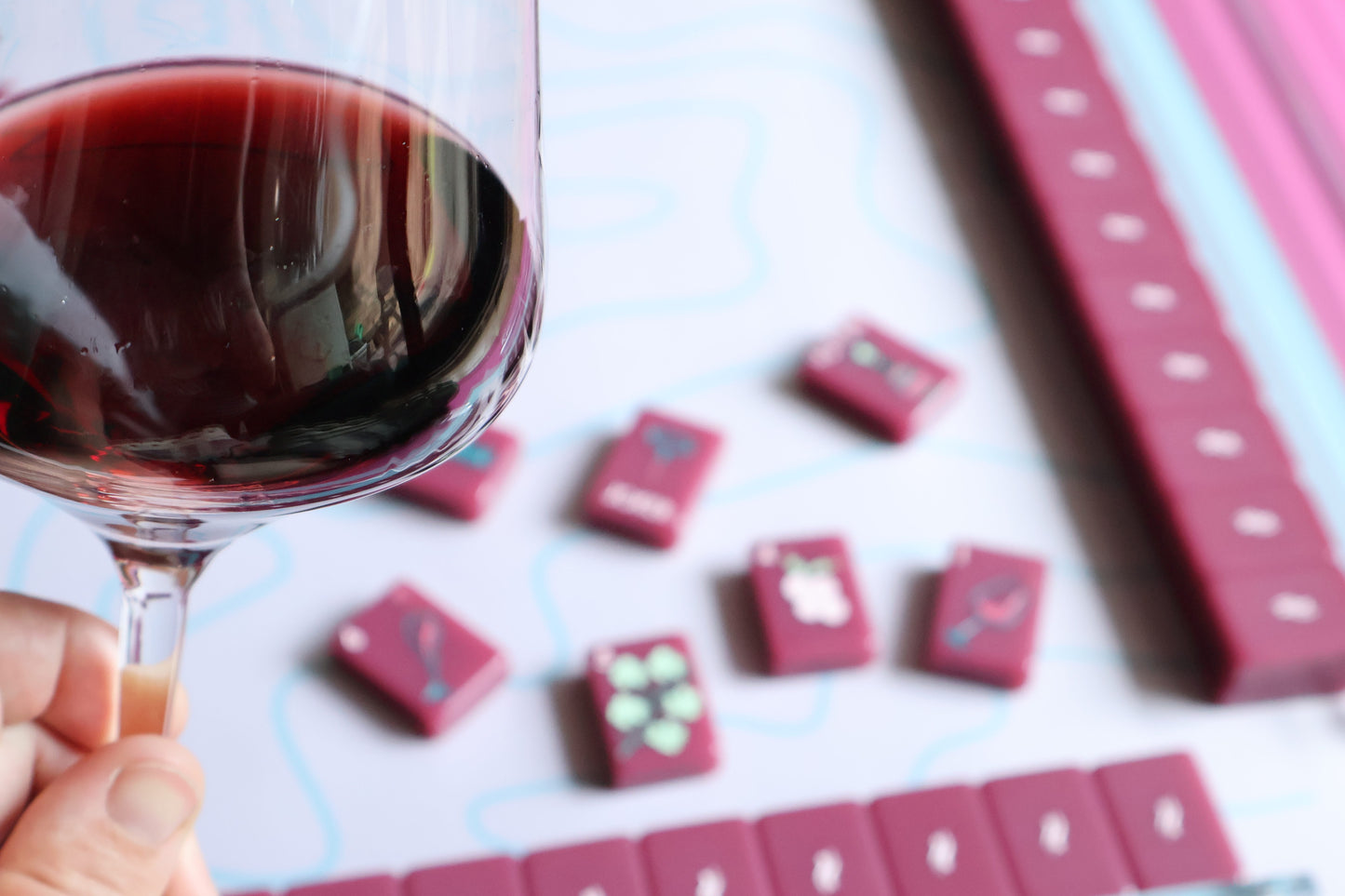 The Wine Collection in Cabernet | Designer American Mahjong Set